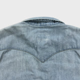 Levi's Denim Shirt Mens Large Blue Light Wash Casual Western Jean Pearl Snap