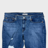 Levi's Boyfriend Jeans Womens 38x27 Blue Relaxed Fit Mid Rise Distressed Denim Pants