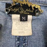 Vintage Y2K Baby Phat Jean Jacket Womens Medium Blue USA Button Up Crop Denim