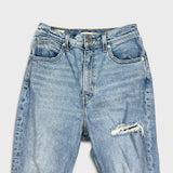 Levi's 70s Style High Flare Jeans Womens Size 26 Blue Light Wash Distressed Denim Pants