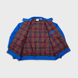 Vintage 80s Izod Lacoste Harrington Jacket Mens XL Blue Plaid Lined Light Bomber