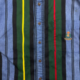 Vintage 90s Chaps Ralph Lauren Shirt Mens Large Blue Striped Preppy Button Up