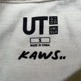 KAWS x Uniqlo Gone T Shirt Mens Small White Graphic Short Sleeve Tee