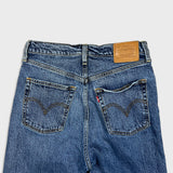 Levi's Ribcage Straight Ankle Jeans Womens 28x27 Blue High Rise Medium Wash Denim Pants