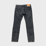 Levi's 512 Jeans Men 34x30 Black Slim Taper Leg Dark Wash Distressed Stretch Denim Pants