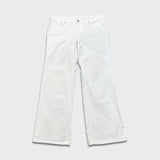 Vintage Polo Ralph Lauren Jeans Mens 36x32 White 625 Wide Flare Leg USA Denim Pants