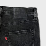 Levi's 512 Jeans Men 31x28 Black Slim Taper Leg Dark Wash Distress Stretch Denim Pants