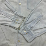 Vintage 1994 Flintstones Denim Shirt Mens XL Blue Light Wash Cartoon Button Up