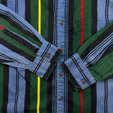 Vintage 90s Chaps Ralph Lauren Shirt Mens Large Blue Striped Preppy Button Up