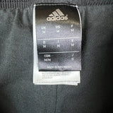 Adidas Track Pants Mens Medium Black 3 Stripe Spell Out Training Straight Leg