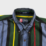 Vintage 90s Chaps Ralph Lauren Shirt Mens Large Blue Striped Preppy Button Up