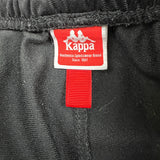 Kappa Track Pants Mens Medium Black Tear Away Side Tape Athletic Gym Jogger