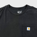 Carhartt T Shirt Mens XL Black Loose Fit Workwear Faded Short Sleeve Pocket Tee