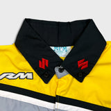 Vintage 90s Team Suzuki Racing Shirt Mens XL Yellow Button Up Pit