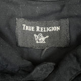 True Religion Shirt Mens Large Black Button Up Casual Preppy Cotton Short Sleeve