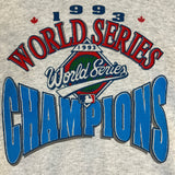 Vintage 1993 Toronto Blue Jays Hoodie Mens Medium Gray USA World Series Champions MLB Baseball
