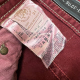 Diesel Jeans Mens 31x34 Red Thavar Regular Slim Skinny Paint Faded Denim Pants