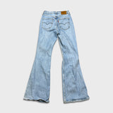 Levi's 70s Style High Flare Jeans Womens Size 26 Blue Light Wash Distressed Denim Pants