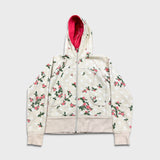 Lululemon Scuba Hoodie Womens Small Beige AOP Full Zip Floral Hooded Sweatshirt