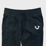 True Religion Sweatpants Mens Small Black Fleece Taper Leg Joggers