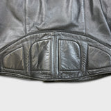 Vintage 80s Leather Ranch Motorcycle Jacket Mens Large Black Padded Biker Moto