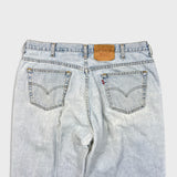Vintage 90s Levi's 535 Jeans Mens 38x32 Blue Euro Fit Light Wash Wide Leg Baggy Pants