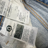 Levi's 70s Style High Flare Jeans Womens Size 26 Blue Light Wash Distressed Denim Pants