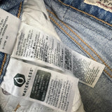 Levi's 70s Style High Flare Jeans Womens Size 26 Blue Light Wash Distressed Denim Pants