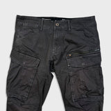 G-Star Raw Pants Mens 34x32 Gray Rovic Zip 3D Straight Taper Cuff Cargo Trouser