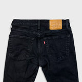 Levi's 502 Jeans Mens 30x28 Black Regular Taper Fit Dark Wash Denim Pants
