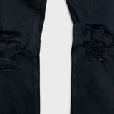 Levi's 512 Jeans Men 34x32 Black Slim Taper Leg Dark Wash Distress Stretch Denim Pants