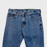 Levi's 505 Jeans Mens 34x30 Blue Regular Fit Straight Leg Distressed Medium Wash Denim Pants