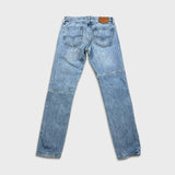 Levi's 501 T Jeans Mens 31x32 Blue Taper Fit Distressed Light Wash Denim Pants