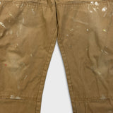 Dickies Pants Mens 40x32 Tan Double Knee Distress Carpenter Fade Canvas Workwear