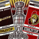 Vintage 2007 Stanley Cup Final Ducks vs Senators T Shirt Mens Large Red NHL Hockey Tee