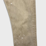 Projek Raw Pants Mens 33x32 Beige Distressed Slim Straight Leg Casual Trousers