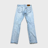 Levi’s 501 ST Jeans Mens 30x30 Blue Straight Taper Light Wash Distressed Denim Pants