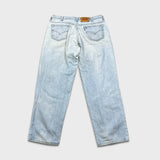 Vintage 90s Levi's 535 Jeans Mens 38x32 Blue Euro Fit Light Wash Wide Leg Baggy Pants