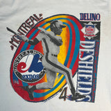 Vintage 1991 Montreal Expos T Shirt Mens XL White Delino Deshields MLB Baseball Tee