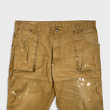 Dickies Pants Mens 40x32 Tan Double Knee Distress Carpenter Fade Canvas Workwear