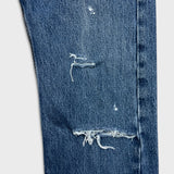 Levi's 505 Jeans Mens 34x30 Blue Regular Fit Straight Leg Distressed Medium Wash Denim Pants
