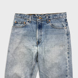 Vintage 90s Levi's 550 Jeans Mens 34x29 Blue Relaxed Fit Tapered Leg Frayed Denim