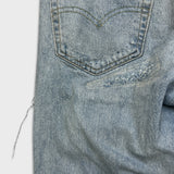 Levi's 512 Jeans Men 34x28 Blue Slim Frayed Leg Light Wash Distressed Denim Pants