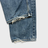 Levi's 514 Jeans Mens 34x30 Blue Slim Straight Fit Medium Wash Distressed Denim Pants