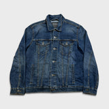 Levi's Type 3 Jean Jacket Mens Large Blue Dark Wash Denim Western Trucker