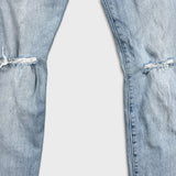 Levi’s 501 ST Jeans Mens 30x30 Blue Straight Taper Light Wash Distressed Denim Pants