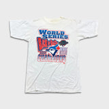 Vintage 1993 Toronto Blue Jays T Shirt Mens XL White Back 2 Back Baseball MLB Tee