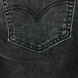 Levi's 512 Jeans Men 31x28 Black Slim Taper Leg Dark Wash Distress Stretch Denim Pants