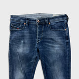 Diesel Jeans Mens 32x34 Blue Larkee Beex Regular Tapered Light Wash Denim Pants