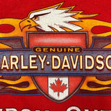Vintage 2005 Harley Davidson T Shirt Mens 2XL Red Canada USA Eagle Biker Tee